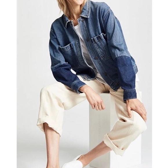 Vince Jackets & Blazers - Vince Two Toned Oversized Jean Jacket Sz M